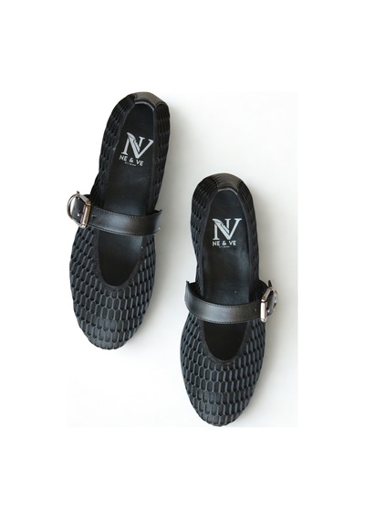 Ne&ve Shoes Siyah File Tek Bantlı Günlük Rahat Babet