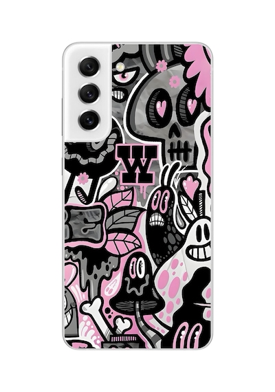 Samsung Galaxy S21 Fe Uyumlu Şeffaf Kılıf Graffiti 10 Tasarımlı