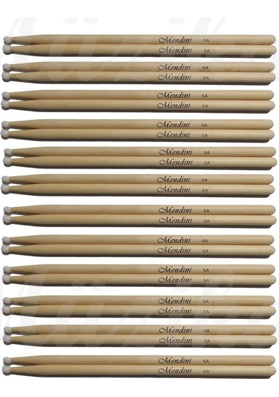 Mendini Baget Plastik Uçlu 12 Çift - Davul - Bateri Bageti Drumsticks 5a Pürüzsüz Yüzey