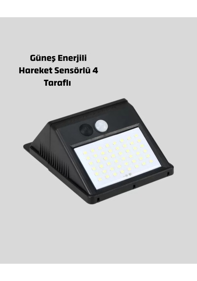 Sensörlü Güneş Enerjili Led Duvar Lambası Bahçe Ve Balkon Aydınlatma Siyah