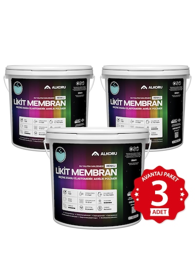 Alkoru 3 Adet 13 Kg Yeşil Likit Membran Avantaj Paket