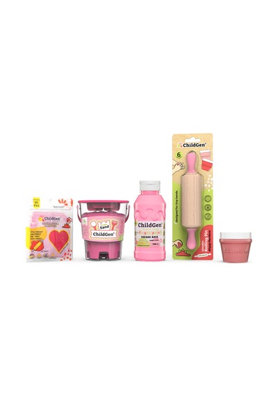 Doğal Hamur-kum-boya Renk Seti - Pembe