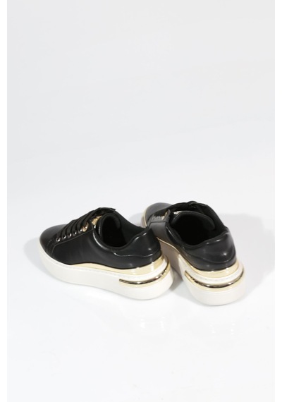Dgn 2555 Kadin Sneakers Ayakkabi Siyah Beyaz Altın