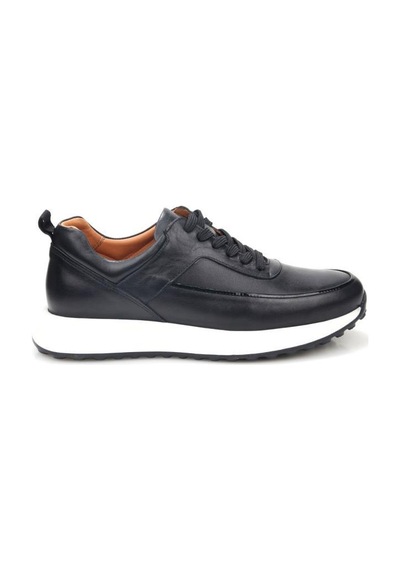 Papuçcity Pisagor Ps-5757 Erkek Hakiki Deri Sneakers Spor Ayakkabı Siyah