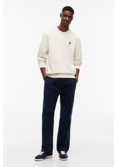 Tommy Jeans Tjm Regular Badge Crew Ext Erkek Sweatshirt-16263 Bej