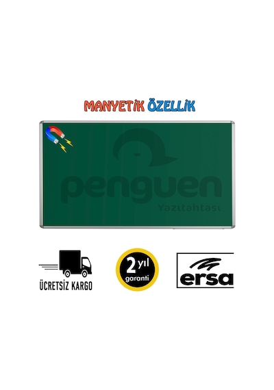 Penguen Alü. Çer. Duvara Monte Manyetik Kara Tahta 100X200