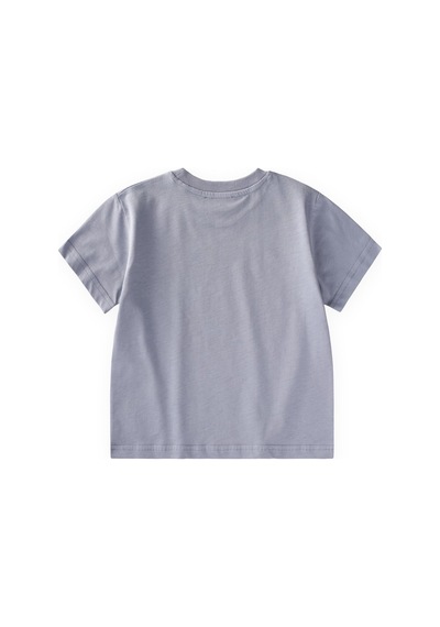 Cigit Etiket Detaylı T-shirt 2-10 Yaş Mavi