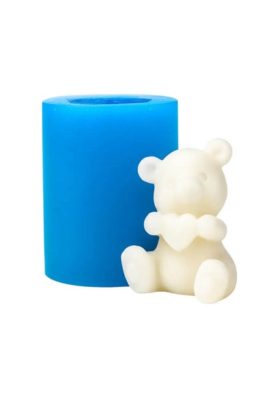 Kalp Tutan Ayı Silikon Kalıbı - 3 Cm