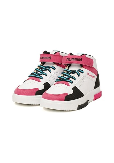 Hummel Courfu Jr 900553-9047 Beyaz & Siyah & Pembe Kız Çocuk Günlük Spor Ayakkabı Beyaz