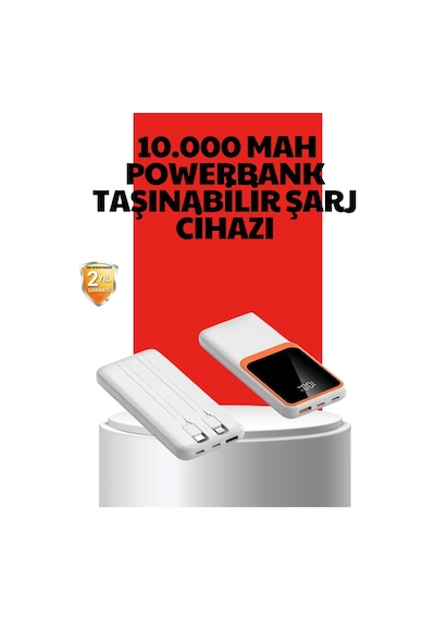 Bay 10000 Mah Taşınabilir Powerbank Çift Çıkışlı Type-c Ve Lightning  Najmaddin Standart