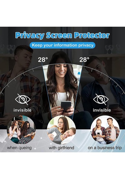Oppo A16 Privacy Hayalet Ekran Koruyucu 2 Adet - 9h Temperli Cam, Yan Görünme Engelleyici, Tam Kaplama