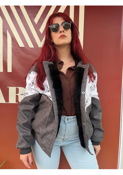 Kadın Aztek Unisex Retro Bomber Oversize Vintage Ceket Abugs4 Çok Renkli