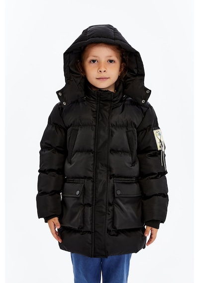 Benitto Kids Kız Çocuk Kalın Kışlık Kapüşonlu Kaban 51349 Siyah