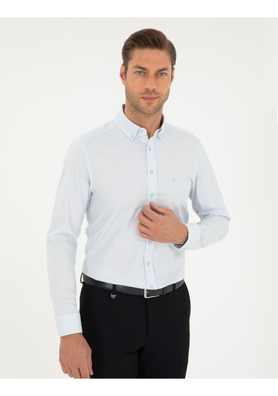 Pierre Cardin Erkek Açık Mavi Gömlek Desenli 50295909-vr003 Açık Mavi