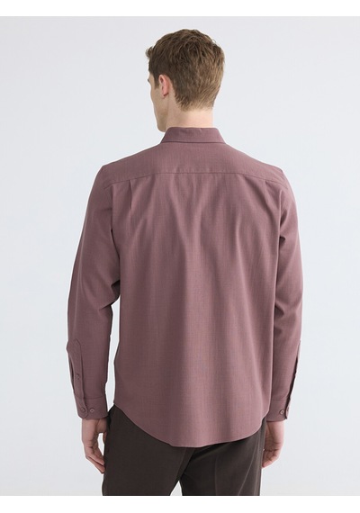 Lcwaıkıkı Classic Pembe Regular Fit Keten Görünümlü Erkek Gömlek