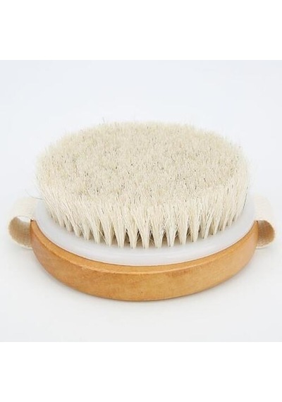 Doğal At Kılı Organik Banyo Fırçası Bej