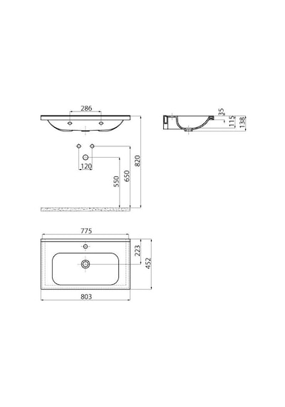 Creavit İdeal ID080.02 Beyaz 80 CM Dolap Uyumlu Etajerli Lavabo