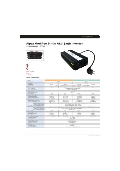 500 Watt 12 Volt Ups Şebeke Şarjlı Modifiye Sinüs İnverter