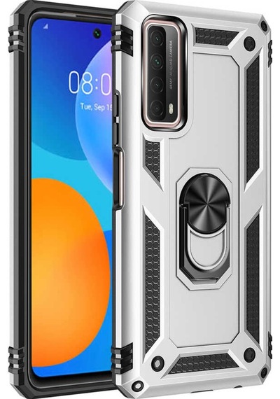 Huawei P Smart 2021 Kılıf Zore Vega Yüzük Standlı Zırh Kılıf