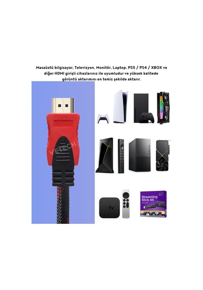 Lexroo 1.5 Metre Hdmı Kablo Örgü Sargılı Dayanıklı Full Hd Televizyon/monitör/tv Hdmi Kablosu/uydu Standart
