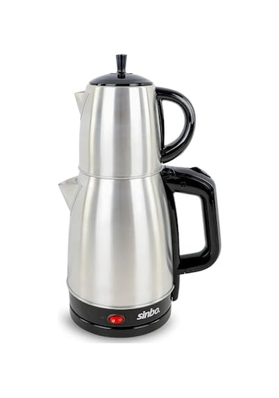 Sinbo Stm-5845 Çelik Elektrikli Çay Makinesi Inox Çaycı 2-in-1 Demlik Su Isıtıcı 1600w Otomatik Kapama