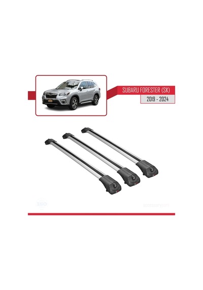 Subaru Forester Sk 2019 Ve Sonrası İle Uyumlu Ace-1 Ara Atkı Tavan Barı Gri 3 Adet Bar