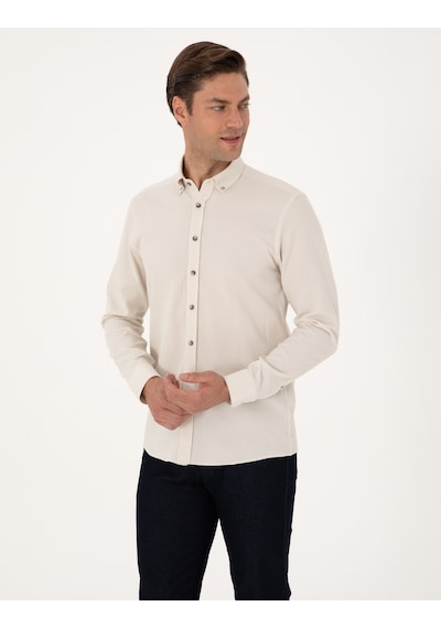 Pierre Cardin Erkek Bej Gömlek Desenli 50311562-vr011 Bej