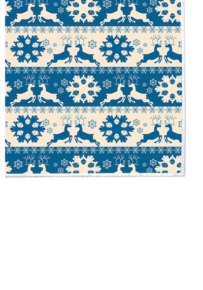Dekoreko Inci Christmas Halı Saçaksız Chr-5 Mavi