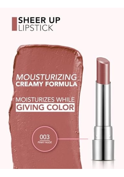 Flormar Nemlendirici Parlak Ruj- Sheer Up Lipstick - 003 Pinky Nude - 8682536012010 00