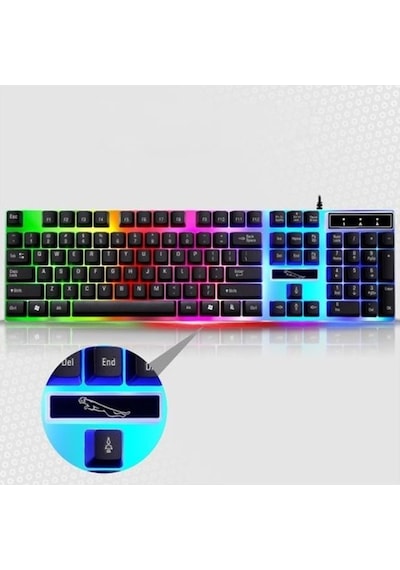 Ally G21 USB Led Işıklı Kablolu Q Klavye Mouse Set