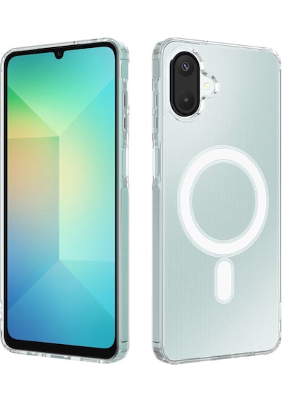 Teknomoda Samsung Galaxy A07 Kılıf Magsafe Uyumlu Manyetik Şeffaf Silikon Kapak Şeffaf