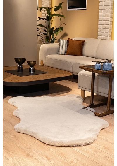 Apex Palma Vizon Peluş Post Şekilli Halı Vizon