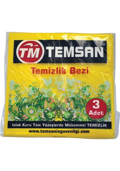 Temsan Temizlik Bezi 3 Adet Sarı