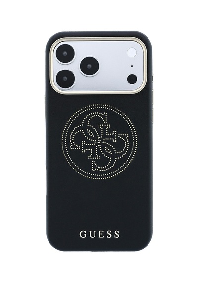 Apple iPhone 18 Pro Max Uyumlu Kılıf Guess Lisanslı M-safeli Pu Delikli 4g Ve Yazı Logolu Kapak Siyah