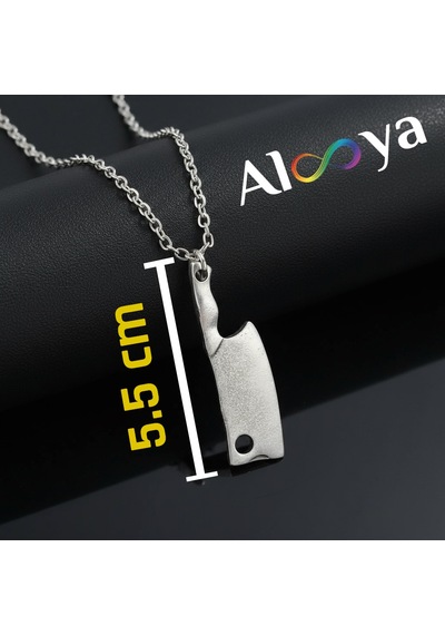 Satır Totem - Gastronomi Gümüş Kaplama Düz Zincir Kolye Silver
