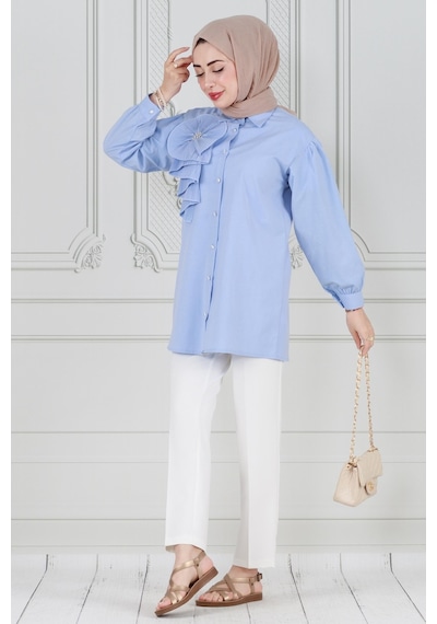 Sevitli İnci Çakım Fırfırlı Tunik-bebe Mavi-3775-bebe Mavi Bebek Mavisi Sevitli İnci Çakım Fırfırlı Tunik-bebe Mavi-3775-bebe Mavi Bebek Mavisi