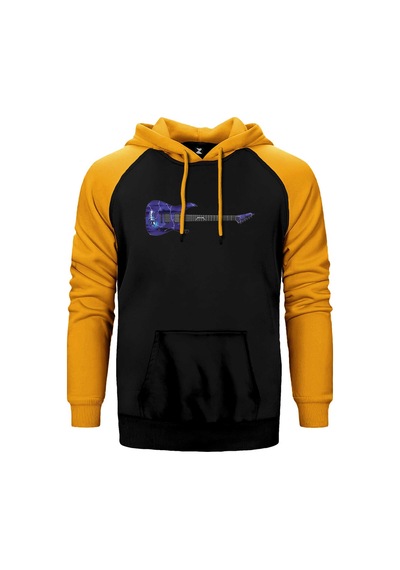 Metallica Ride The Lightning Guitar Sarı Renk Reglan Kol Kapşonlu Sweatshirt Sarı