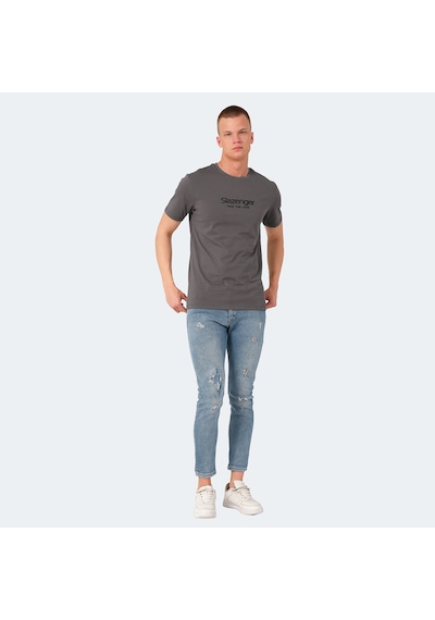 Slazenger VOITTO Erkek  Koyu Gri Tişört
