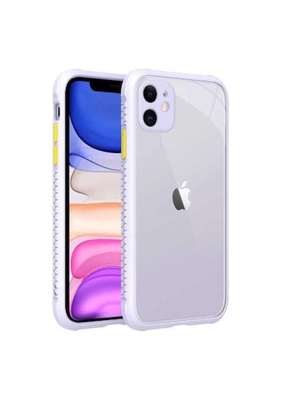 Apple Uyumlu iPhone 11 Kilif Kenar Renkli Sararmaz Seffaf Kapak 357388475