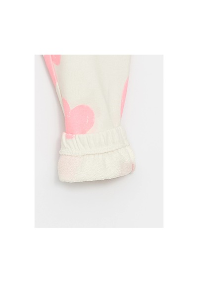 LC Waikiki Lcw Kids Pembe Beli Lastikli Baskılı Kız Bebek Eşofman Alt Pınk Prınted