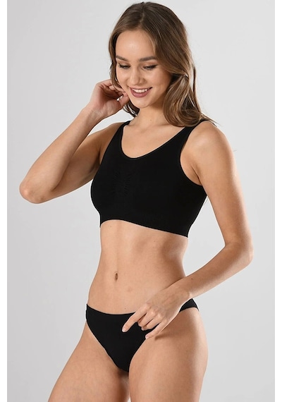 Miss Fit Kalın Askılı Pedli Bustiyer Sıyah
