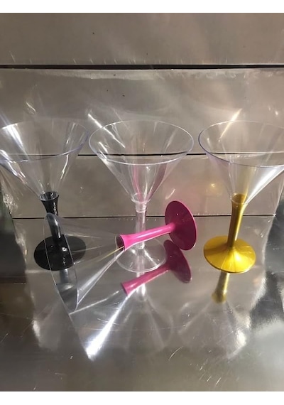 Kristal Mika Şeffaf Ayaklı Kokteyl Ve Martini Bardağı 6 Lı Diğer
