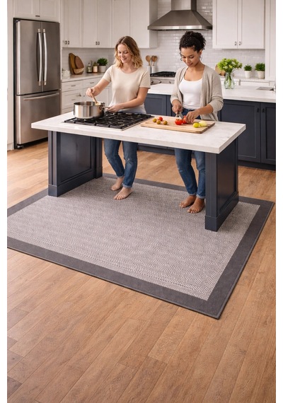 Mess Modern Dekoratif Yumuşak Dokulu Sisal Halı 3939 Antrasit Siyah Çok Renkli