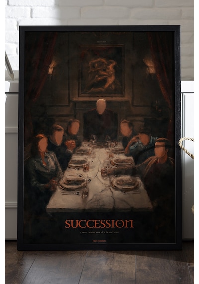 Succession Siyah Ahşap Çerçeveli Poster, Dekoratif Dizi Duvar Tablosu