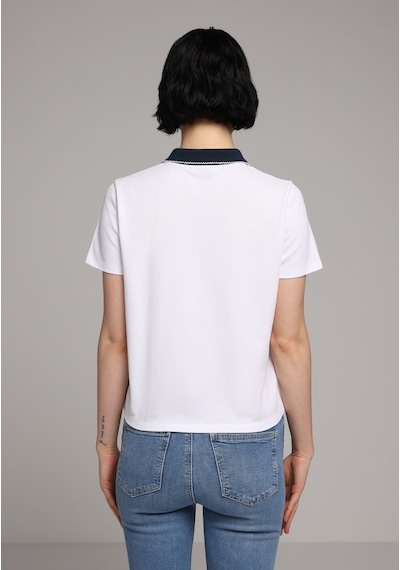 Colin's Colins Regular Fit Polo Yaka Düz Kadın Beyaz Kısa Kol Tişört Cl1080432 Q1.v1 Wht