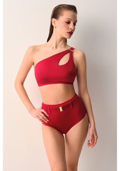 Suwen Yüksek Bel Kemerli Bikini Alt Sbn26550c082 Kırmızı