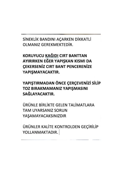 75 X 125 Cm 5 Metre Çift Taraf Bantlı Pencere Sinek Önleyici Kovucu Sineklik Perdesi Plastik