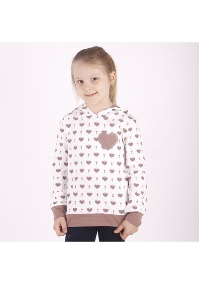 Toontoy Kız Çocuk Regular Fit Kapüşonlu Baskılı Sweatshirt - 2 İplik Ekru