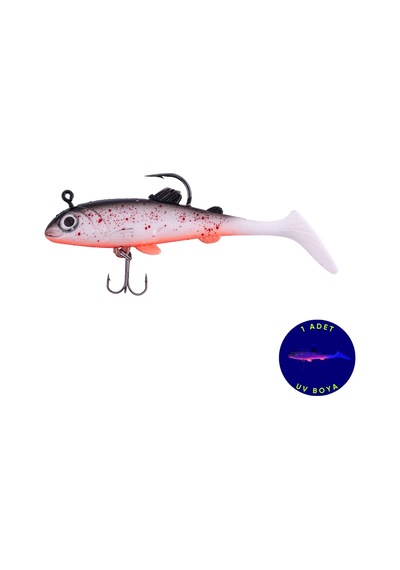 Silikon Yapay Balık - 15g 100mm - Üçlü İğneli - Fishack - Uv Boyalı - Ember