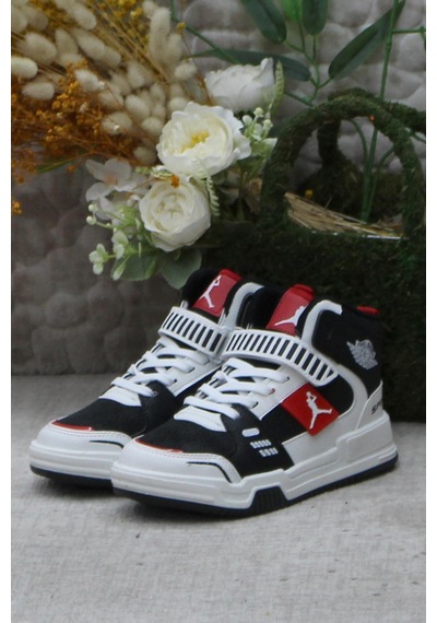 Vojo Generation Siyah Kırmızı Bilekli Cırtlı Çocuk Basketbol Ayakkabısı 001